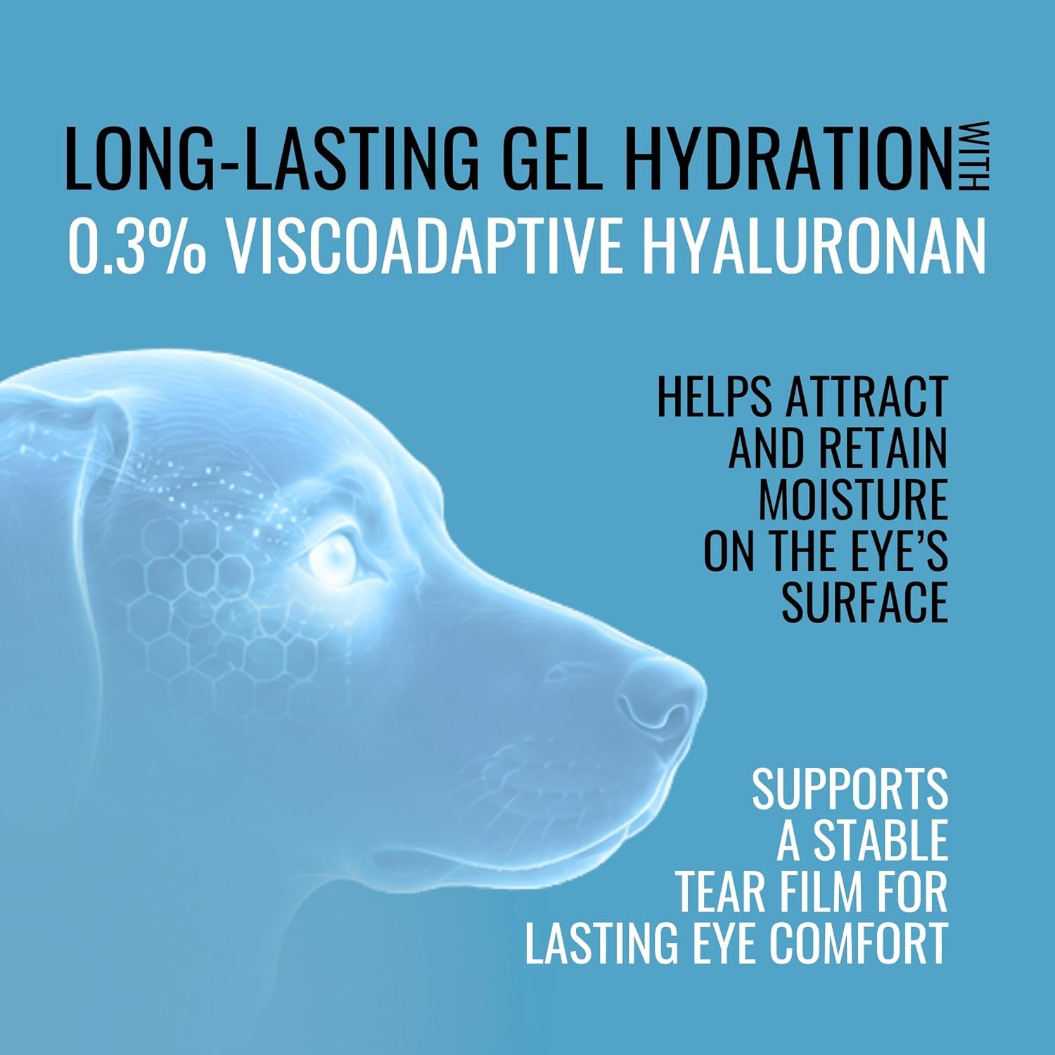 NOVEHA gel oculaire texture épaisse montrée sur doseuse pour lubrification durable