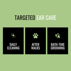 NOVEHA lingette en usage sur oreille de chien pour nettoyage rapide