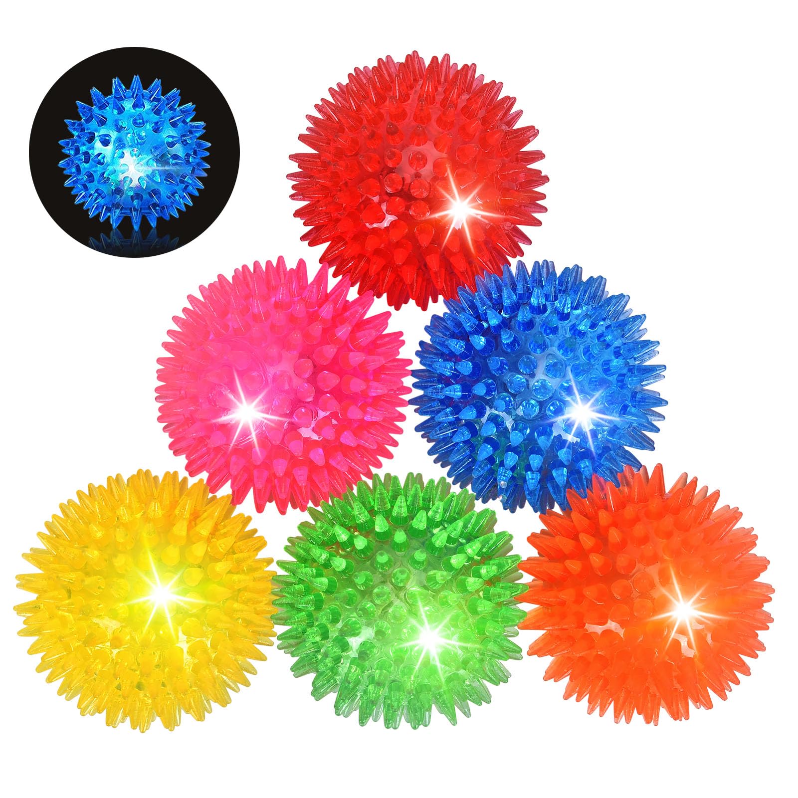 Novkin balle LED face avant montrant les couleurs vives et l'emballage pratique
