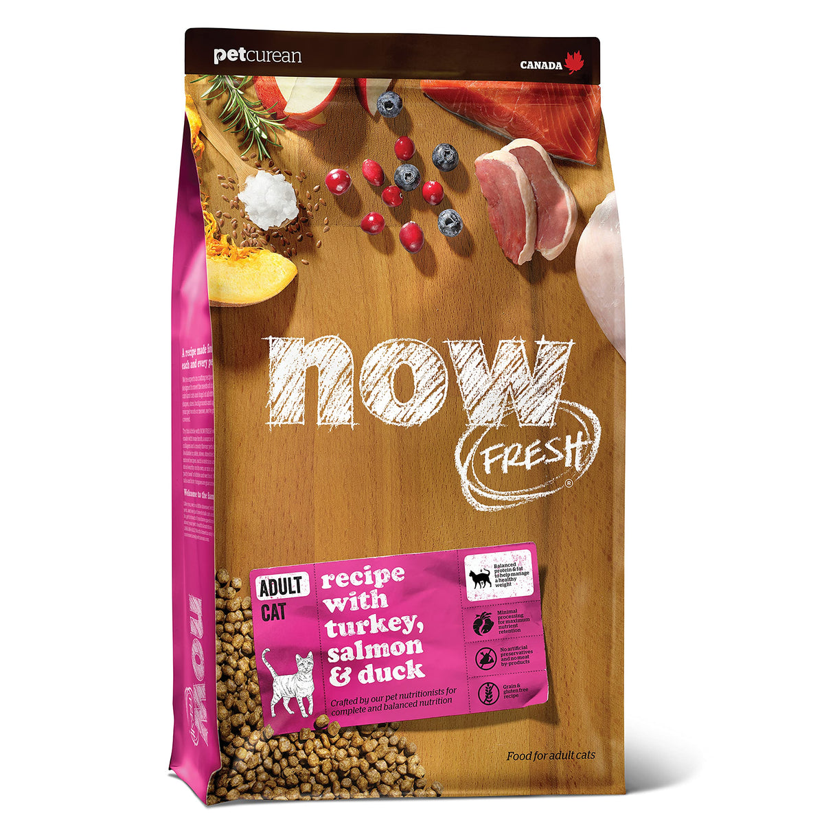 Now Fresh emballage avant montrant ingrédients frais et bénéfice qualité