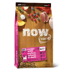 Now Fresh emballage avant montrant ingrédients frais et bénéfice qualité