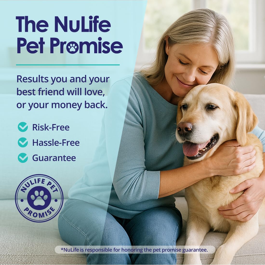 NuLife chien actif après prise montrant pelage brillant et mobilité
