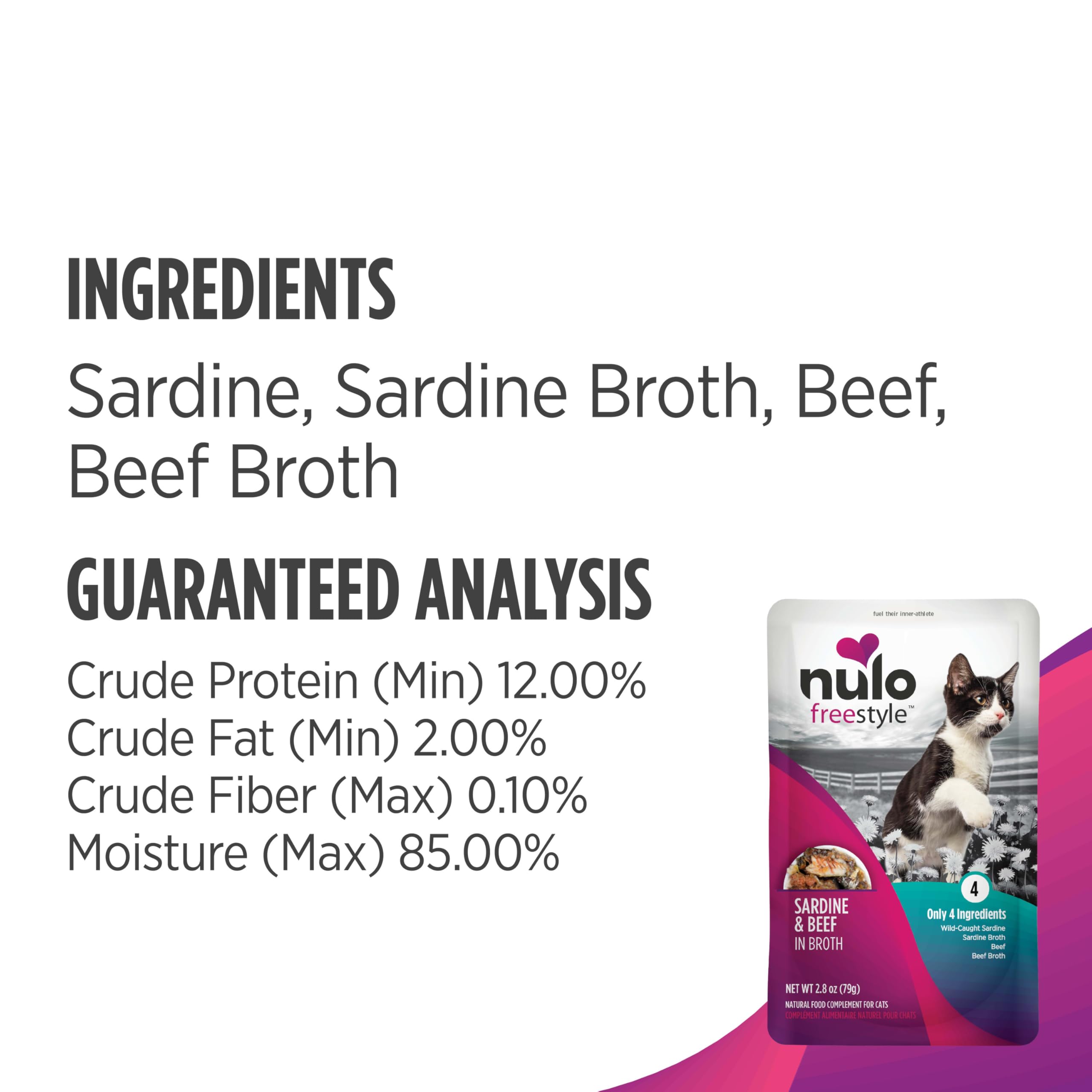 Nulo comparaison taille du sachet illustrant portion individuelle