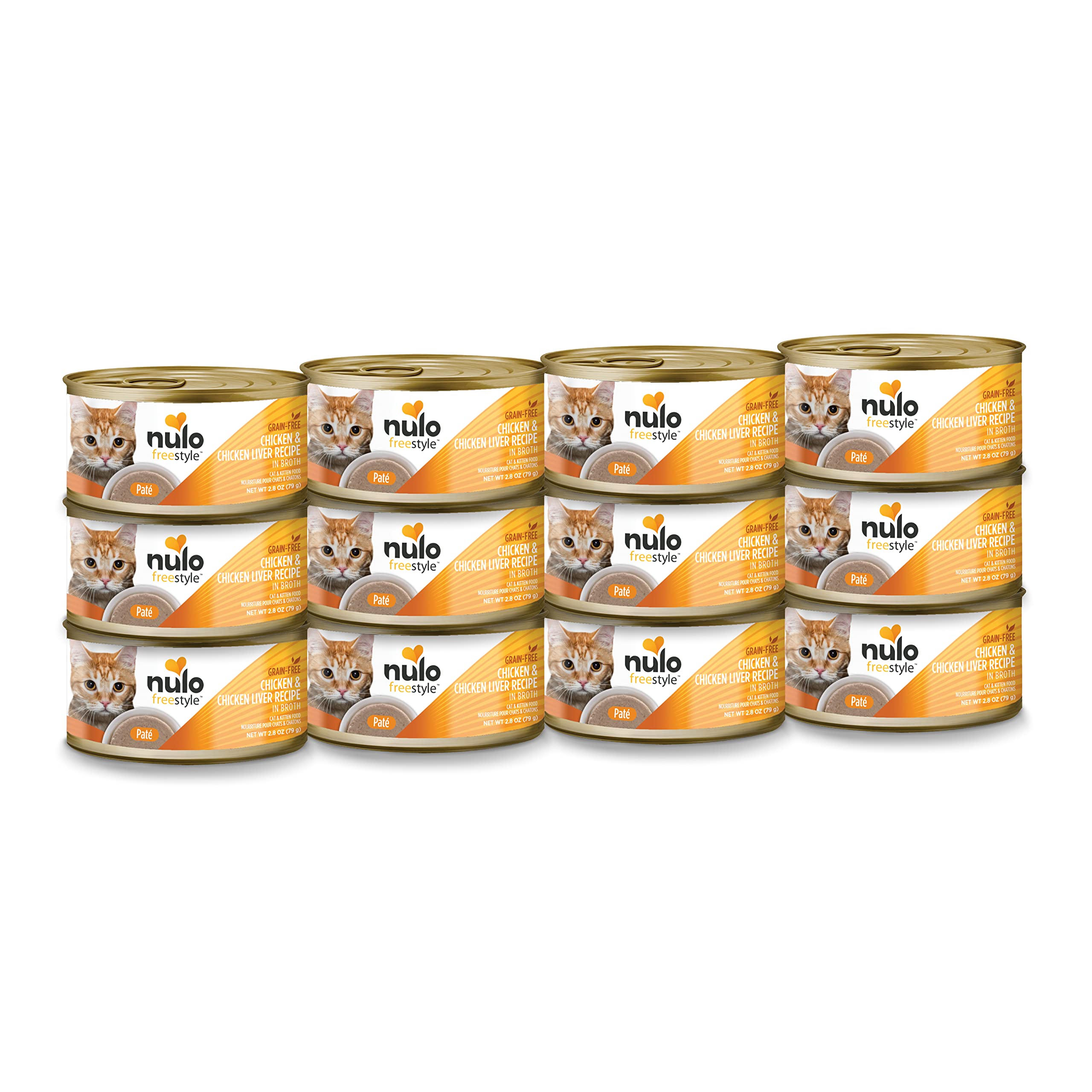 Nulo packaging avant poulet et foie montrant design et bénéfice propreté