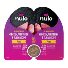 Nulo pâté gobelet avant montrant l'emballage pratique et portionnable