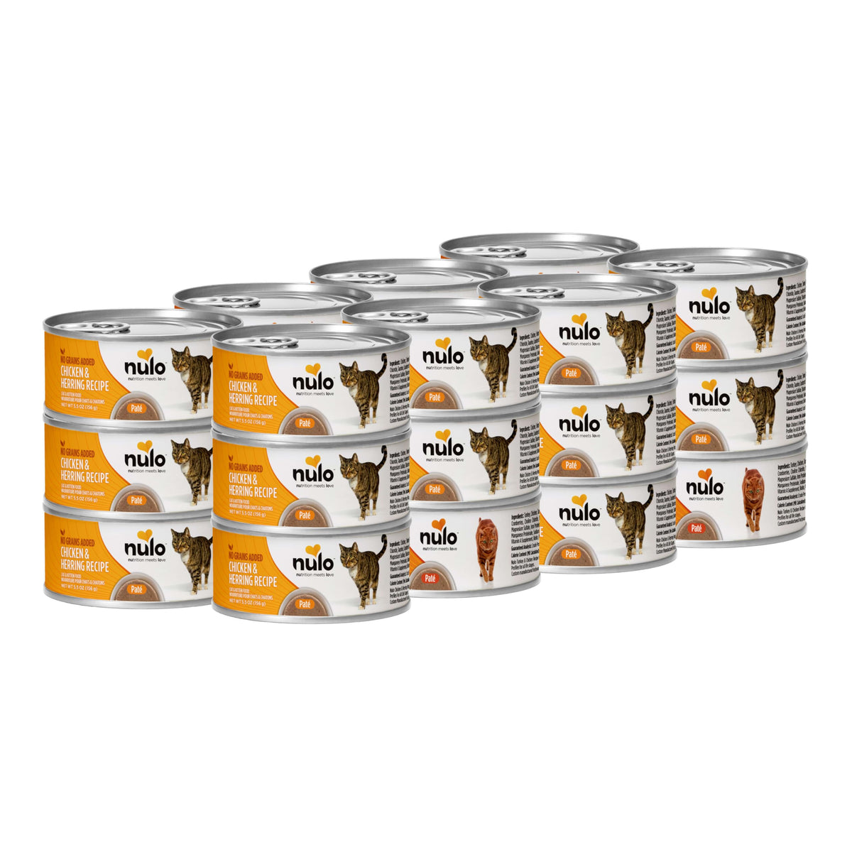 nulo boîte face avant affichant recette poulet et hareng, assure clarté d'ingrédients