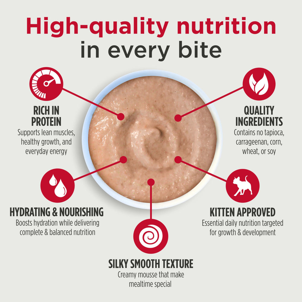 Nulo mousse servie dans une assiette, favorise l'appétit et hydratation