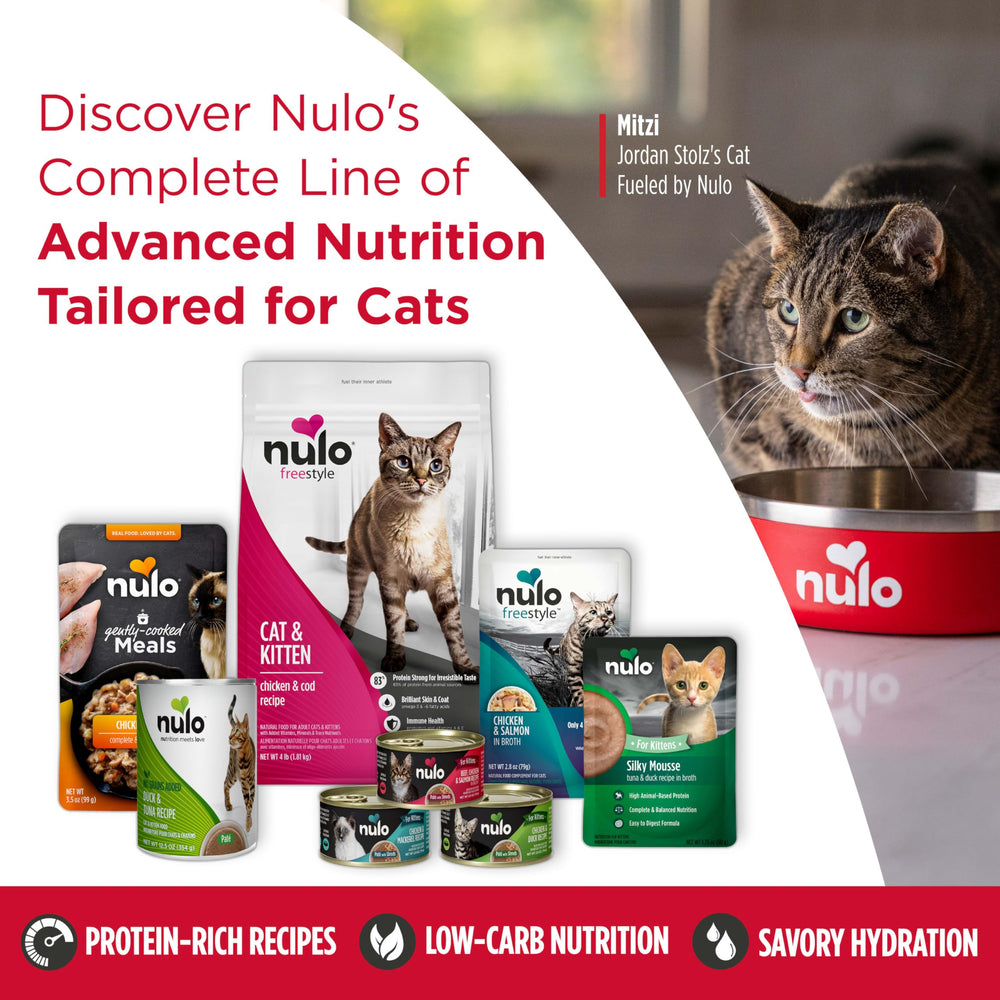 Dos du packaging Nulo présentant valeurs nutritionnelles complètes et équilibrées