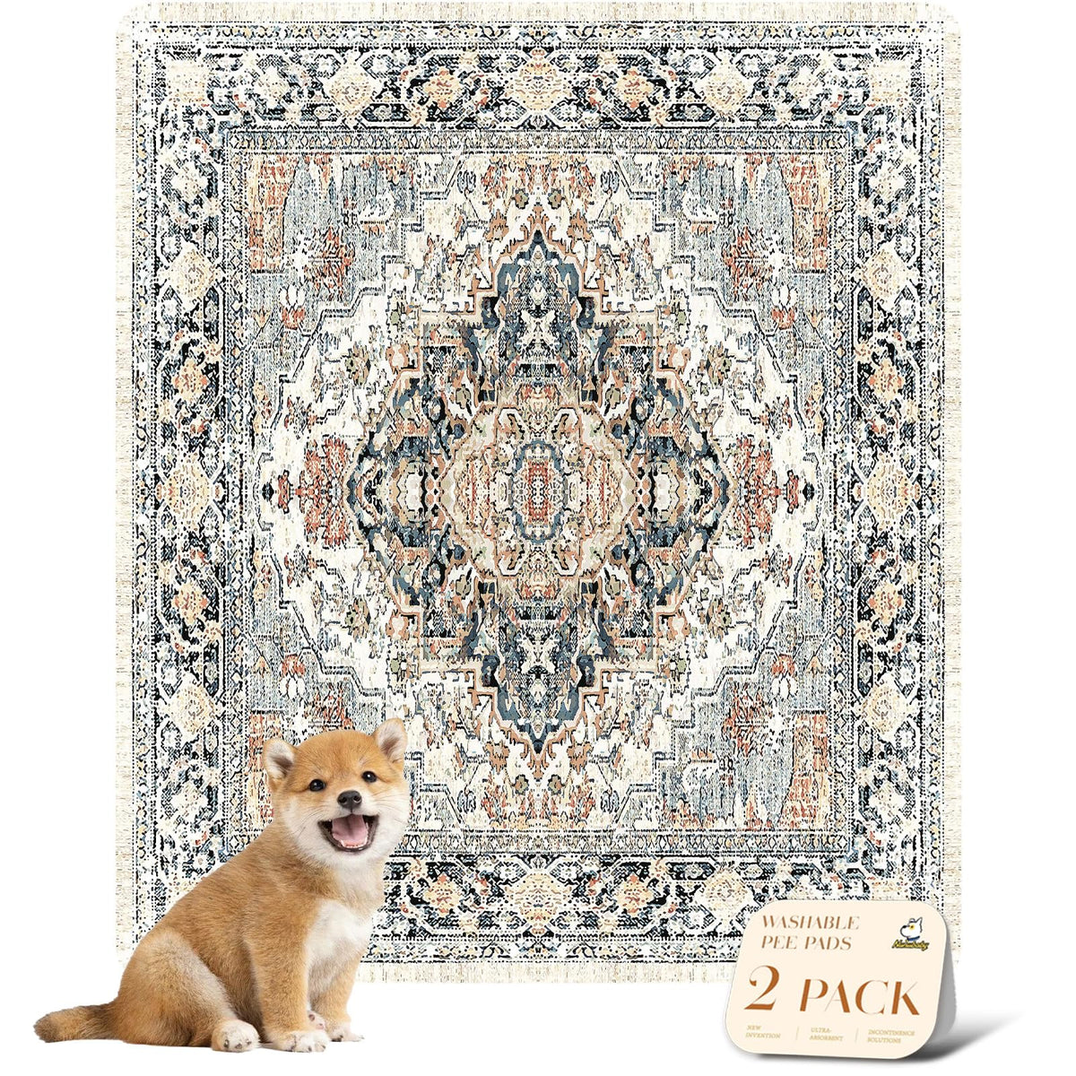 nunubaby tapis face avant beige multi protège et embellit la pièce