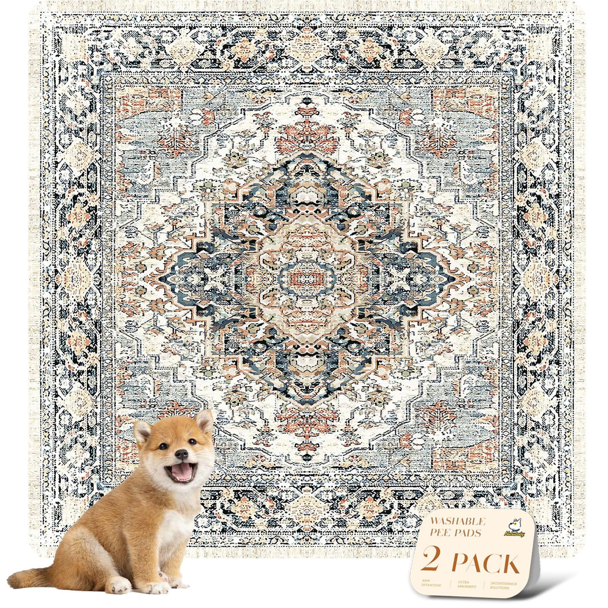 nunubaby vue avant du tapis beige protège sols et ajoute style