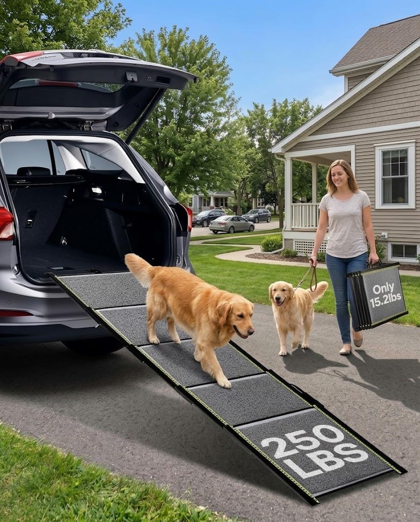 NUOBESTY vue avant de la rampe pour montée sécurisée dans la voiture