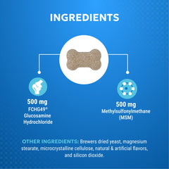 Chien acceptant un comprimé Cosequin Elements Nutramax, démontrant l’appétence et simplicité