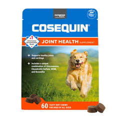 Nutramax Cosequin emballage avant montrant marque et format 60 pastilles pour confiance