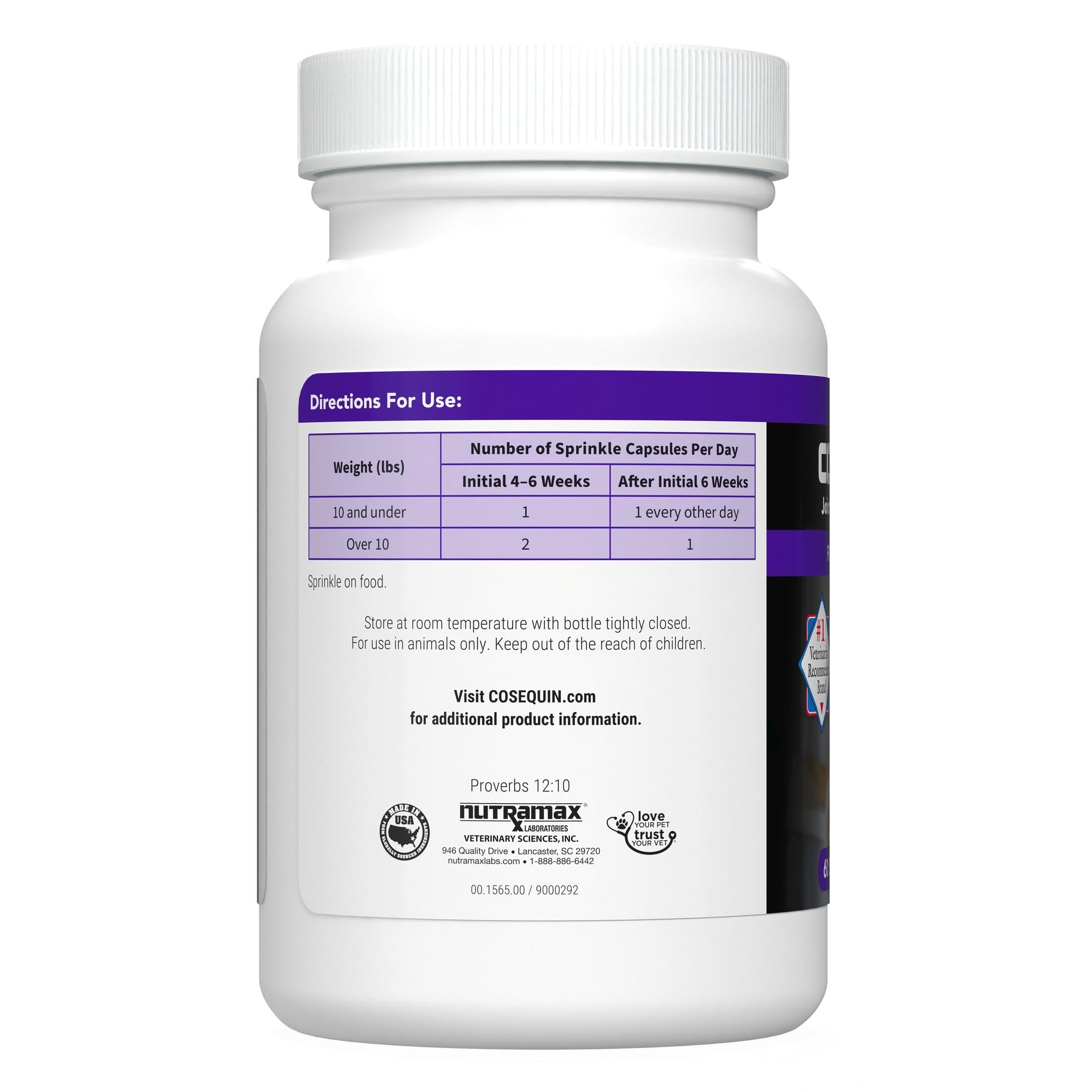 Nutramax Cosequin Senior texture de la poudre en gros plan pour mélange aisé