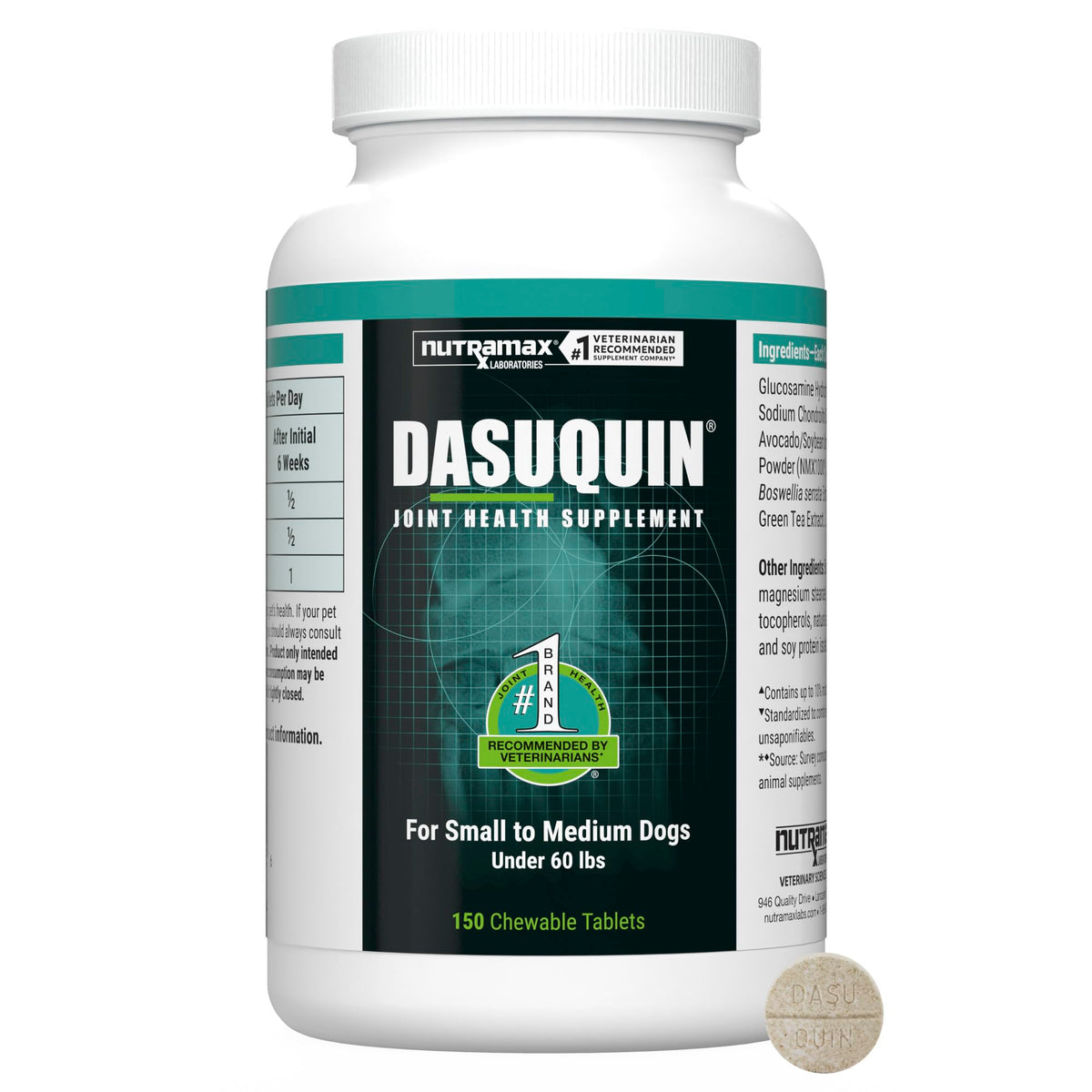 Nutramax Dasuquin emballage face montrant confort articulaire assuré