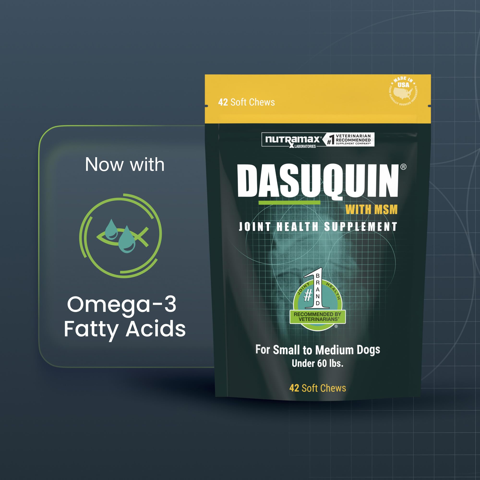 Nutramax Dasuquin MSM gros plan sur la texture des croquettes pour appétence