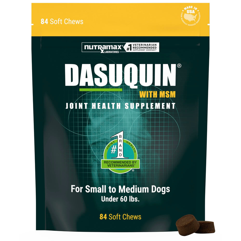 Nutramax Dasuquin emballage avant montrant le produit et la confiance vétérinaire