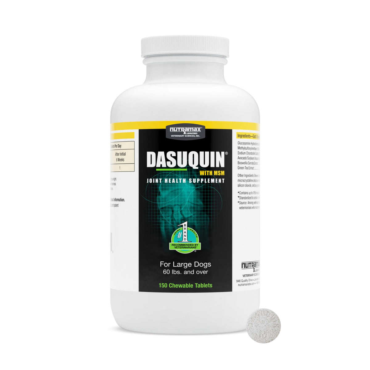 Nutramax Dasuquin emballage face offrant confiance vétérinaire