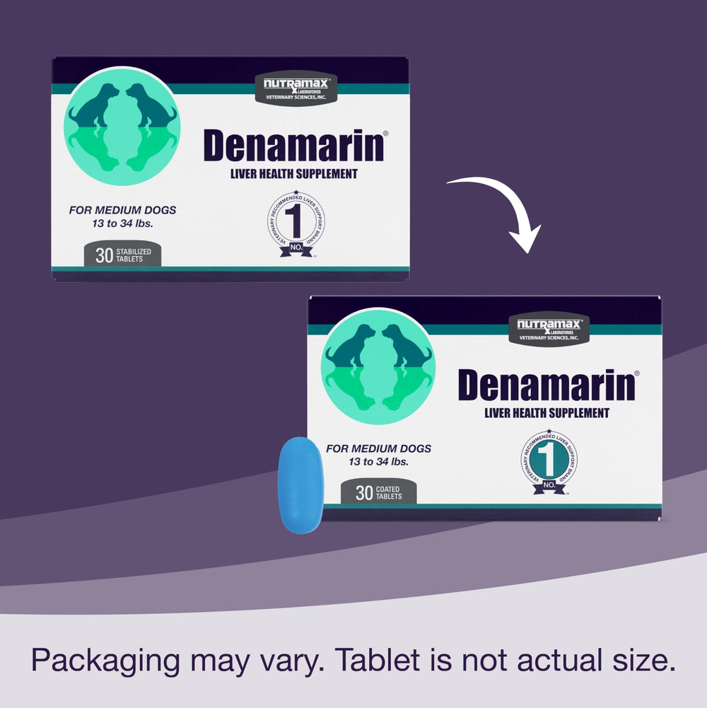 Comprimé Denamarin Nutramax tenu en main pour visualiser taille et facilité d'utilisation