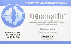 Nutramax Denamarin emballage avant montrant le produit et bénéfice soutien hépatique