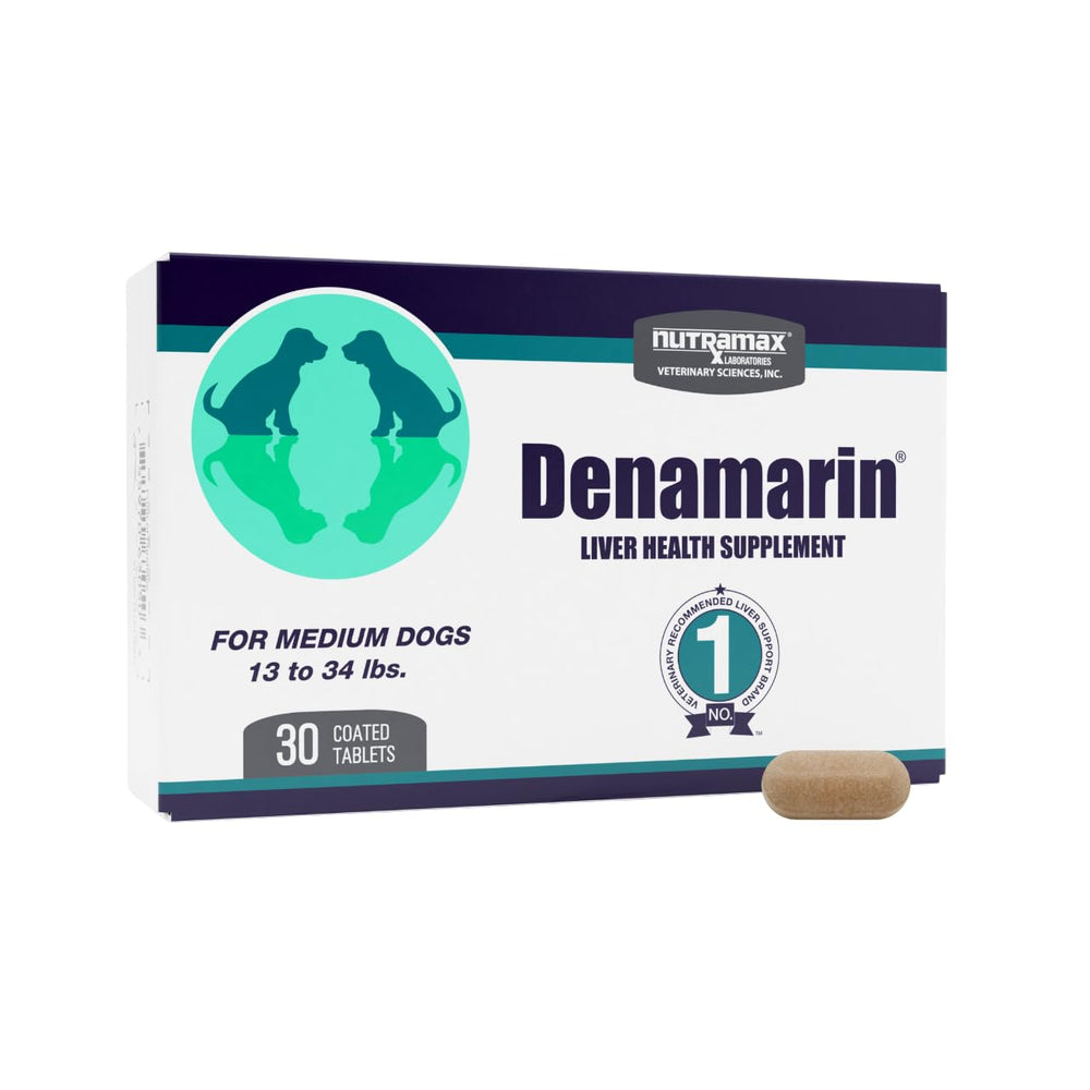 Nutramax Denamarin paquet 30 comprimés montrant praticité et dosage pour chien