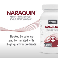 Nutramax Naraquin poudre saupoudrée sur nourriture, facilite liaison du phosphate intestinal