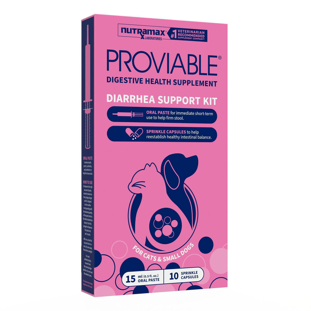Nutramax Proviable boîte et contenu montrant kit complet pour confort digestif
