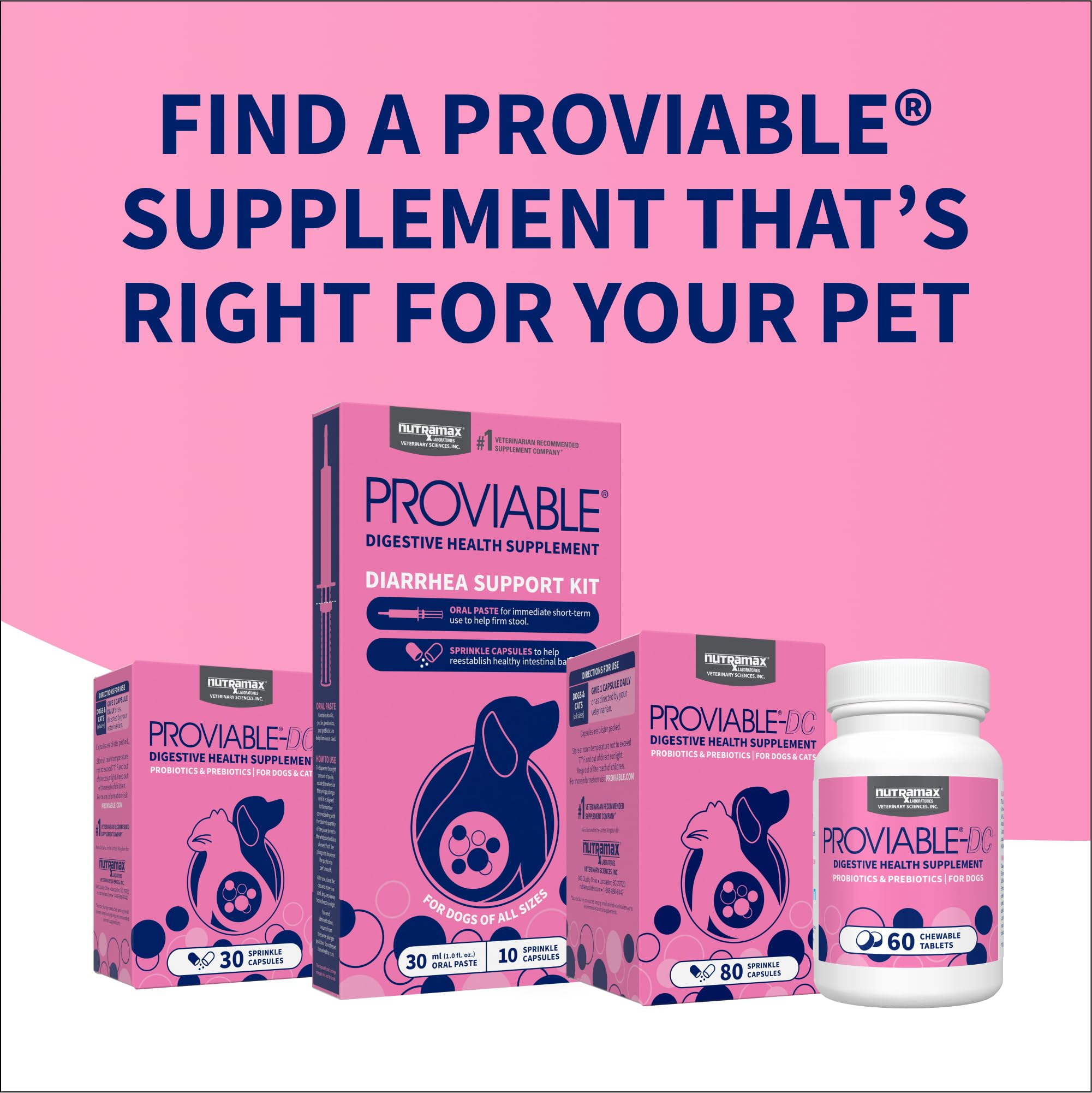 Nutramax Proviable emballage face avant avec marque et description visible