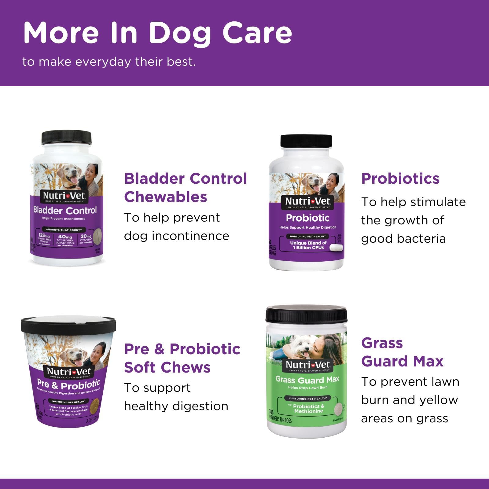 Nutri-Vet chien buvant le produit avec propriétaire pour confort rapide