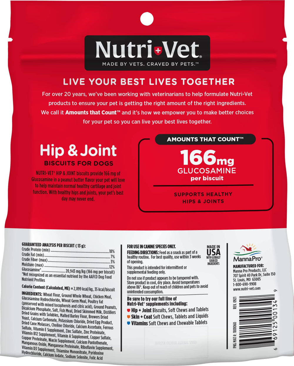 Nutri-Vet chien mastiquant un biscuit pour confort articulaire et plaisir