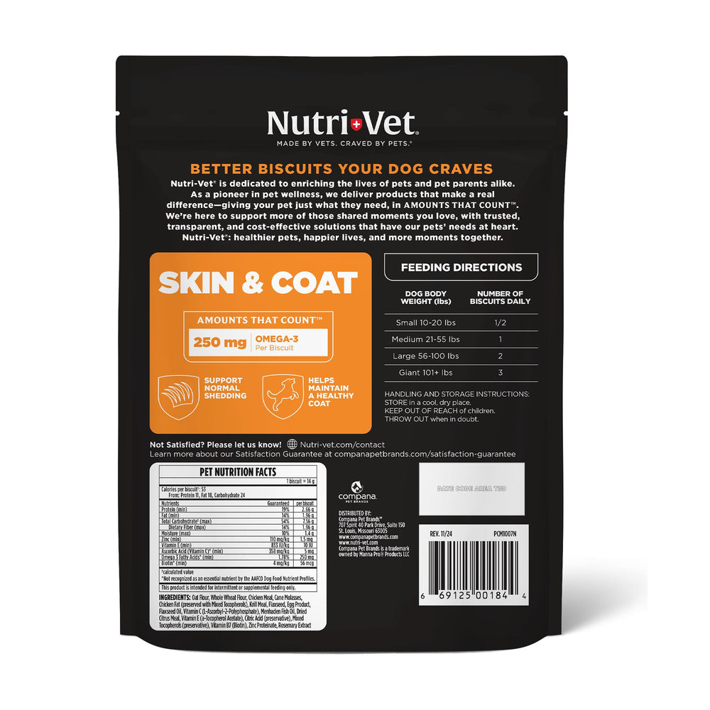 Nutri‑Vet bols montrant portion quotidienne et amélioration pelage