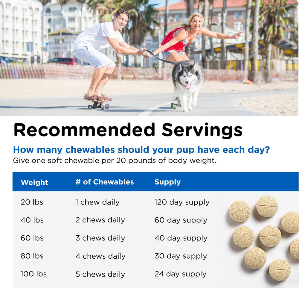 Nutri-Vet dose et quantité, 120 comprimés pour usage prolongé