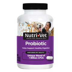Nutri-Vet flacon en avant-plan montrant l’emballage et clarté d’usage