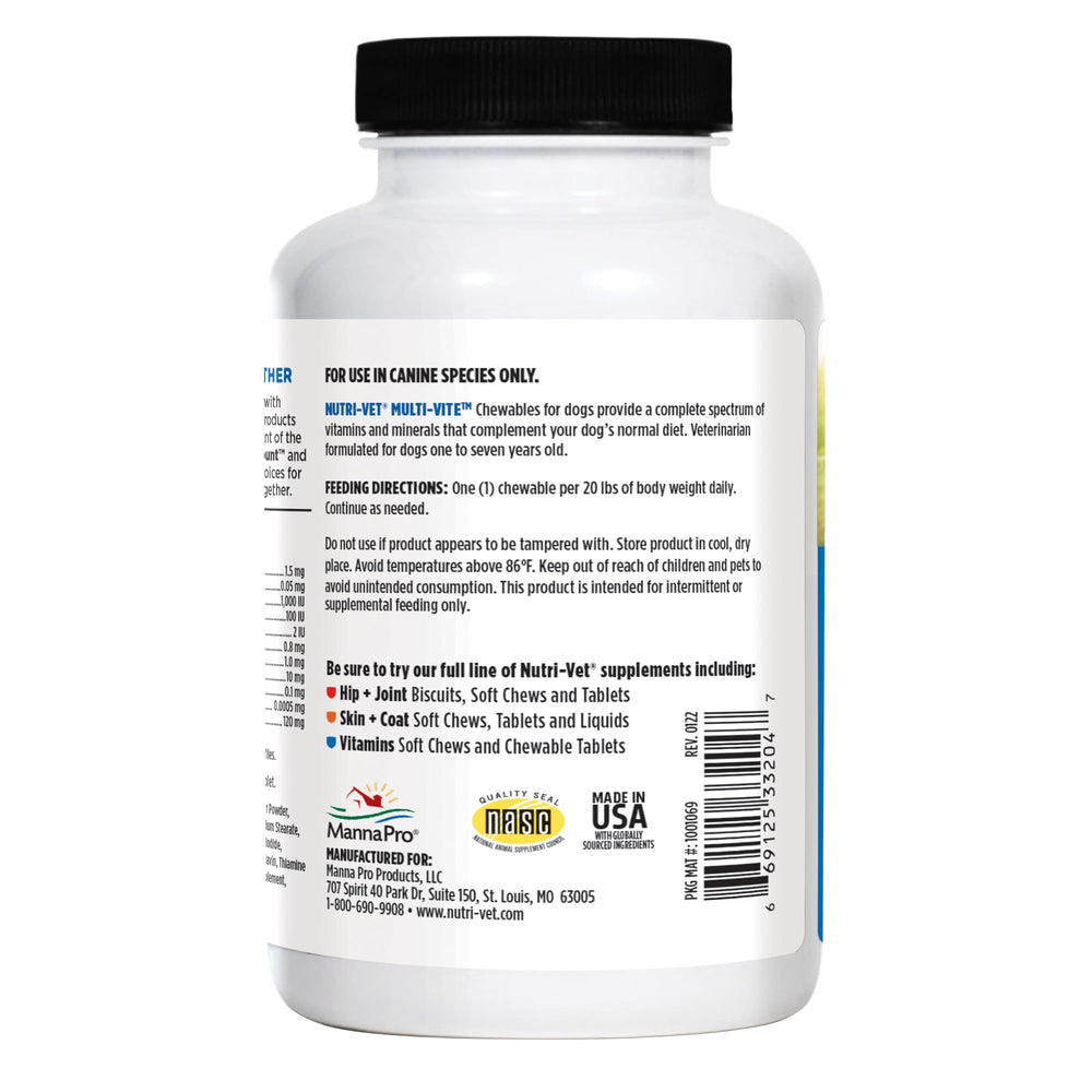 Nutri-Vet ingrédients proches montrant composition équilibrée
