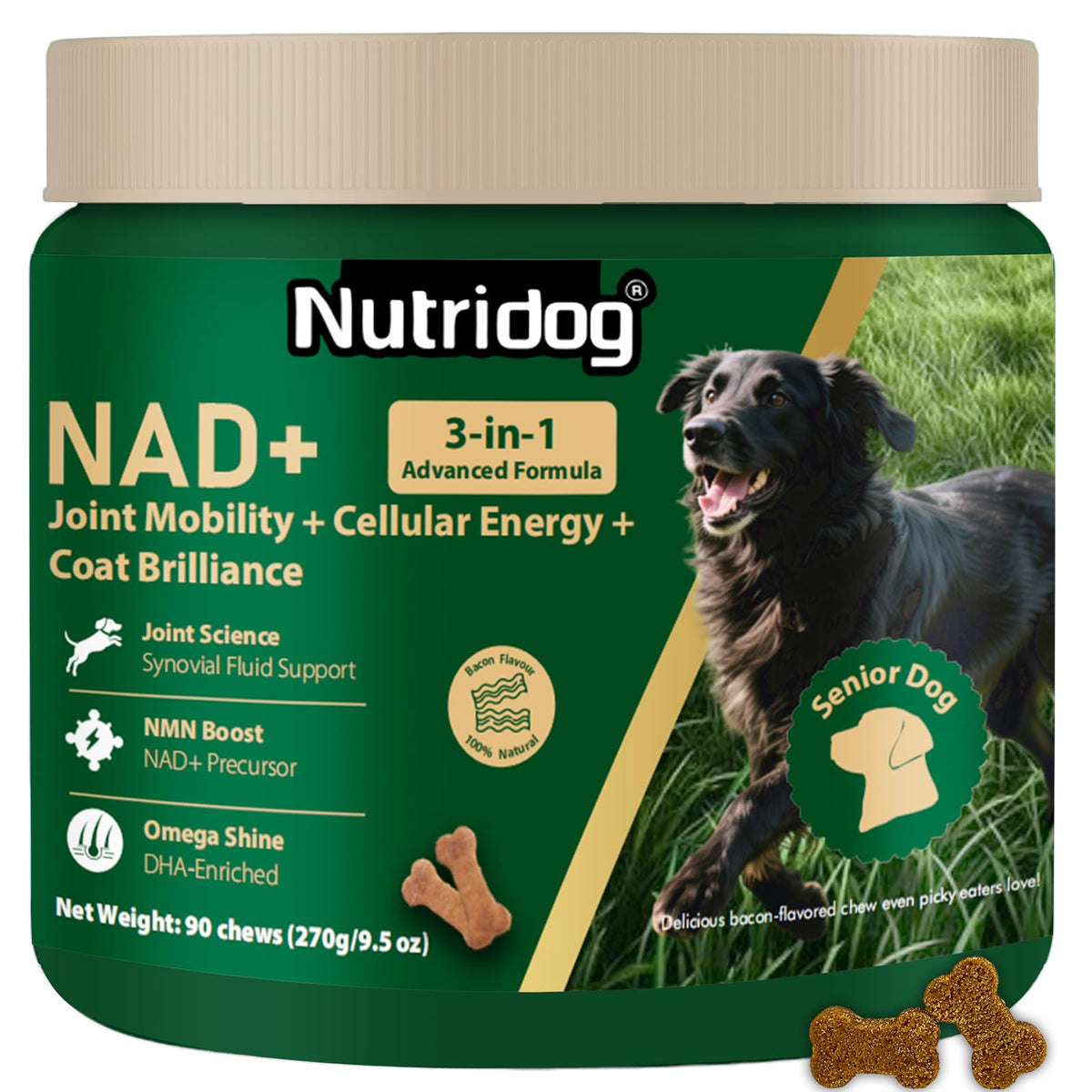 nutridog paquet avant montrant design et promesse qualité
