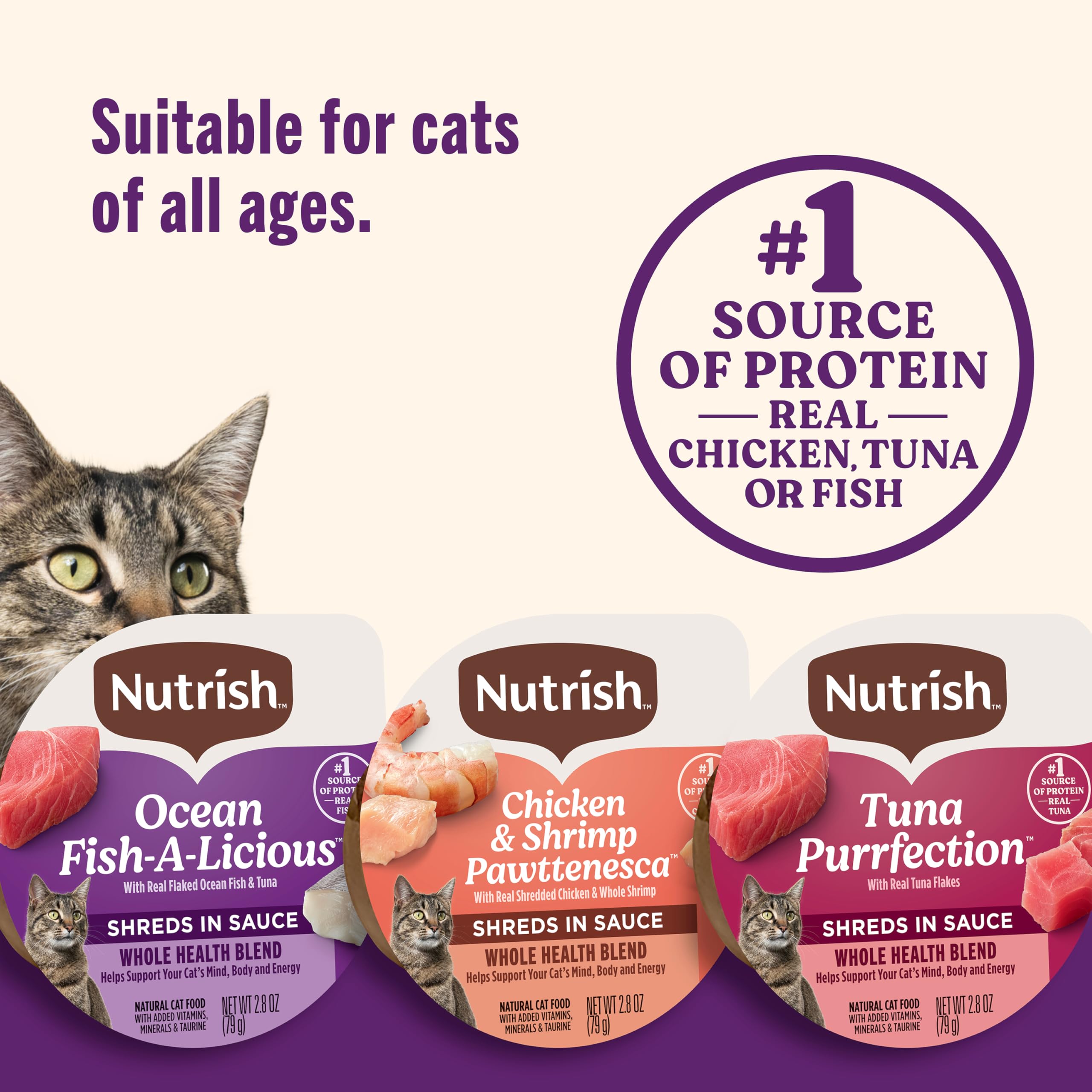 Nutrish chat mangeant une coupelle montrant appetit stimulé