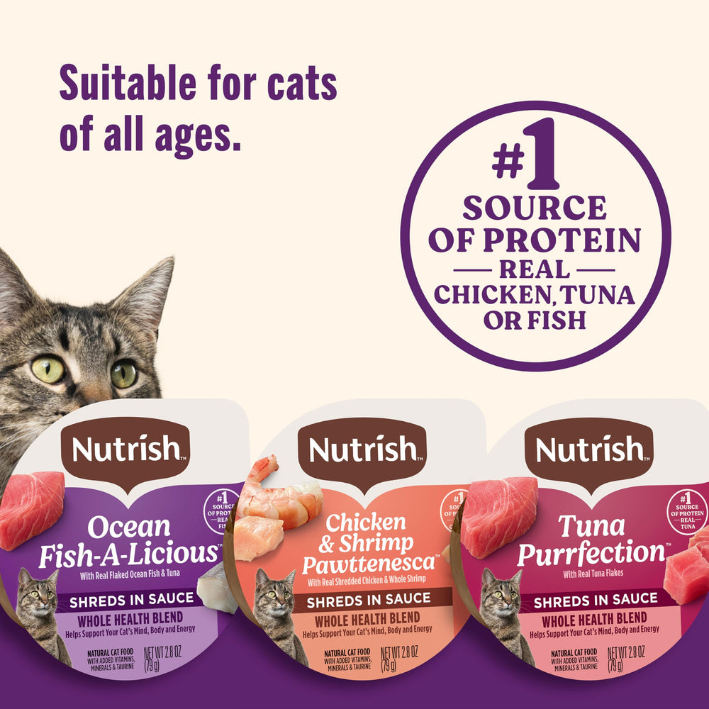 Nutrish chat mangeant une coupelle montrant appetit stimulé