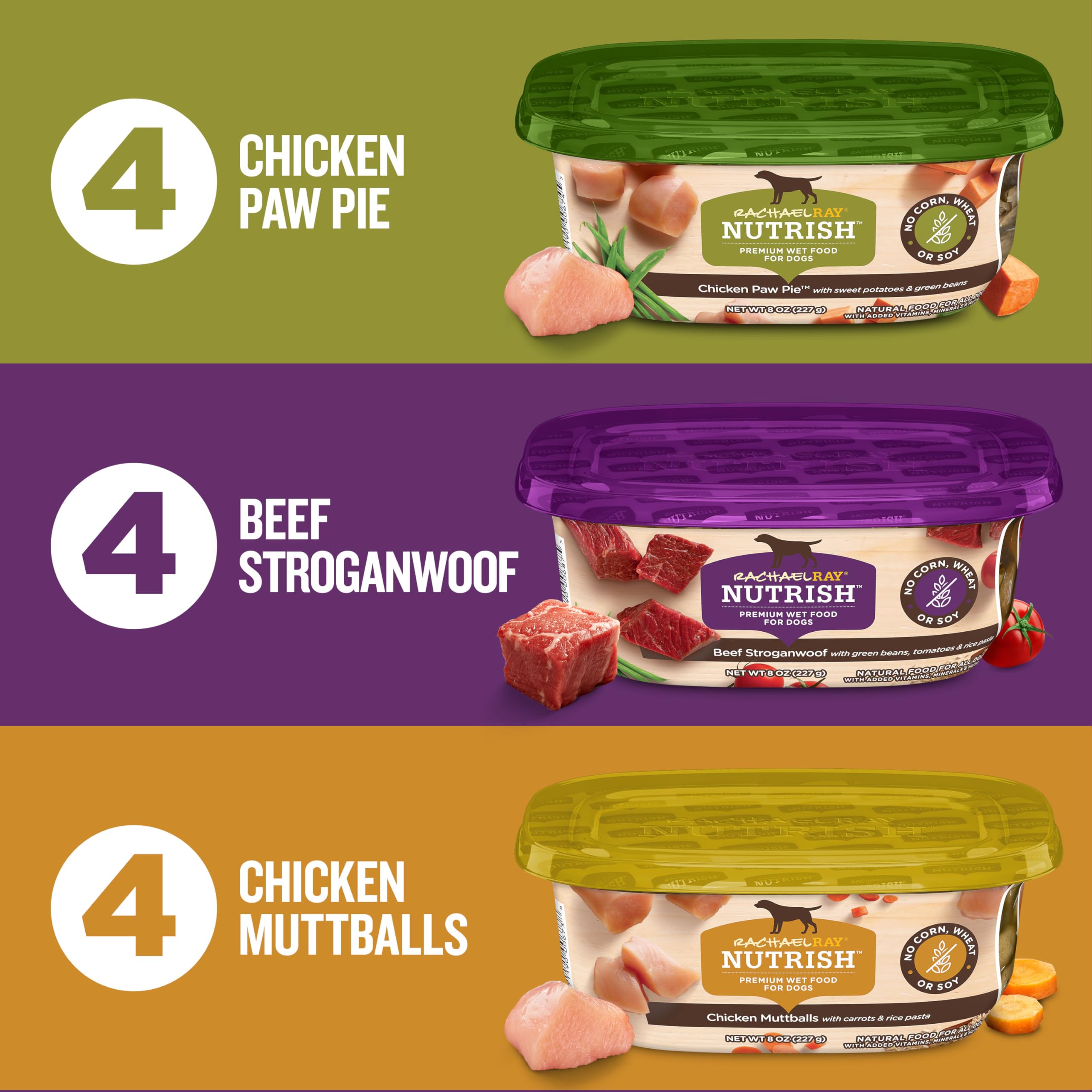 Nutrish Chicken Muttballs barquette affiche boulettes de poulet savoureuses