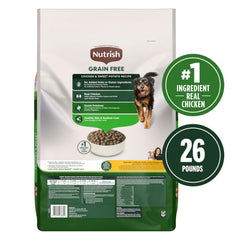 Nutrish gros plan sur croquettes, texture uniforme pour bonne croquabilité