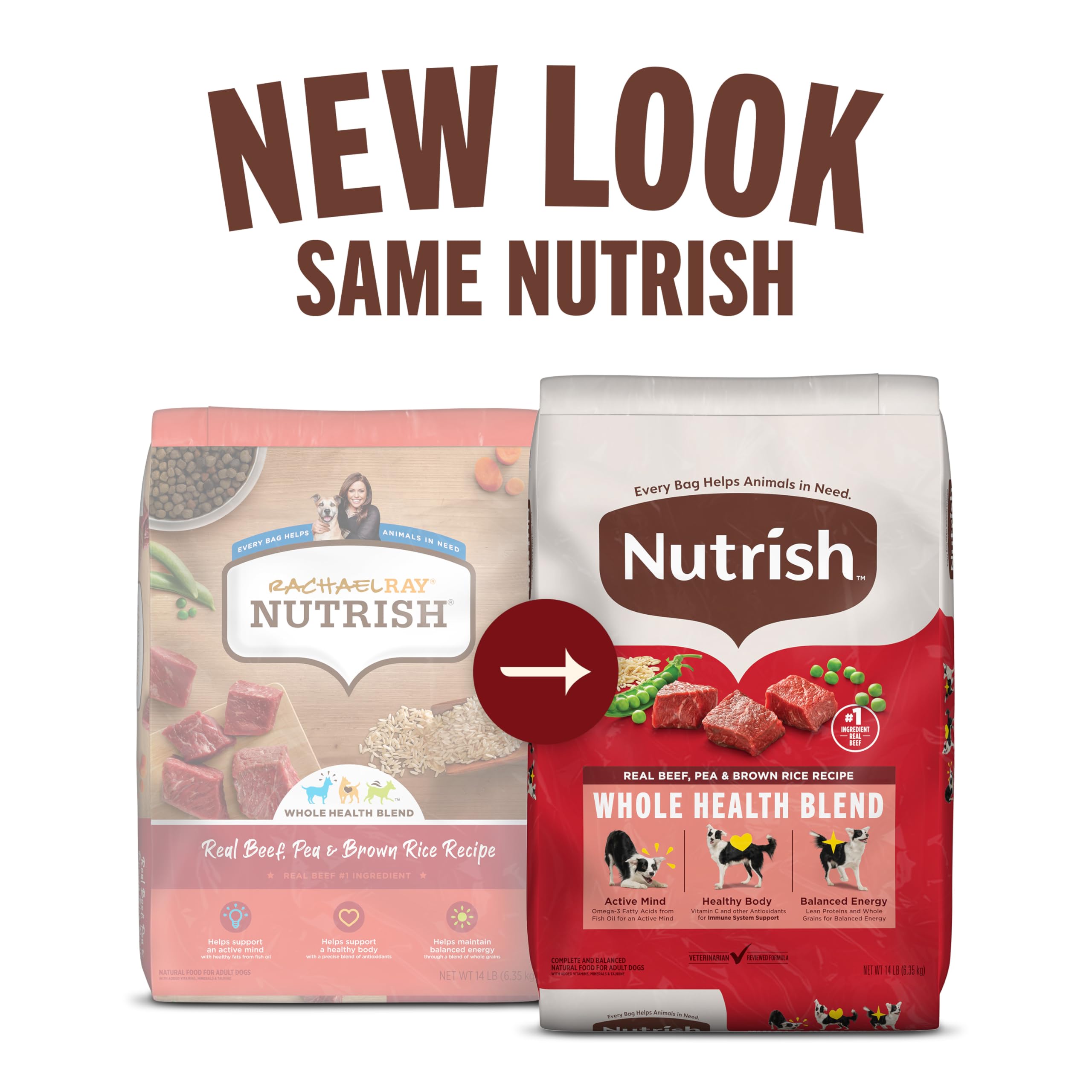 Nutrish gros plan des granulés offrant texture appétente et qualité