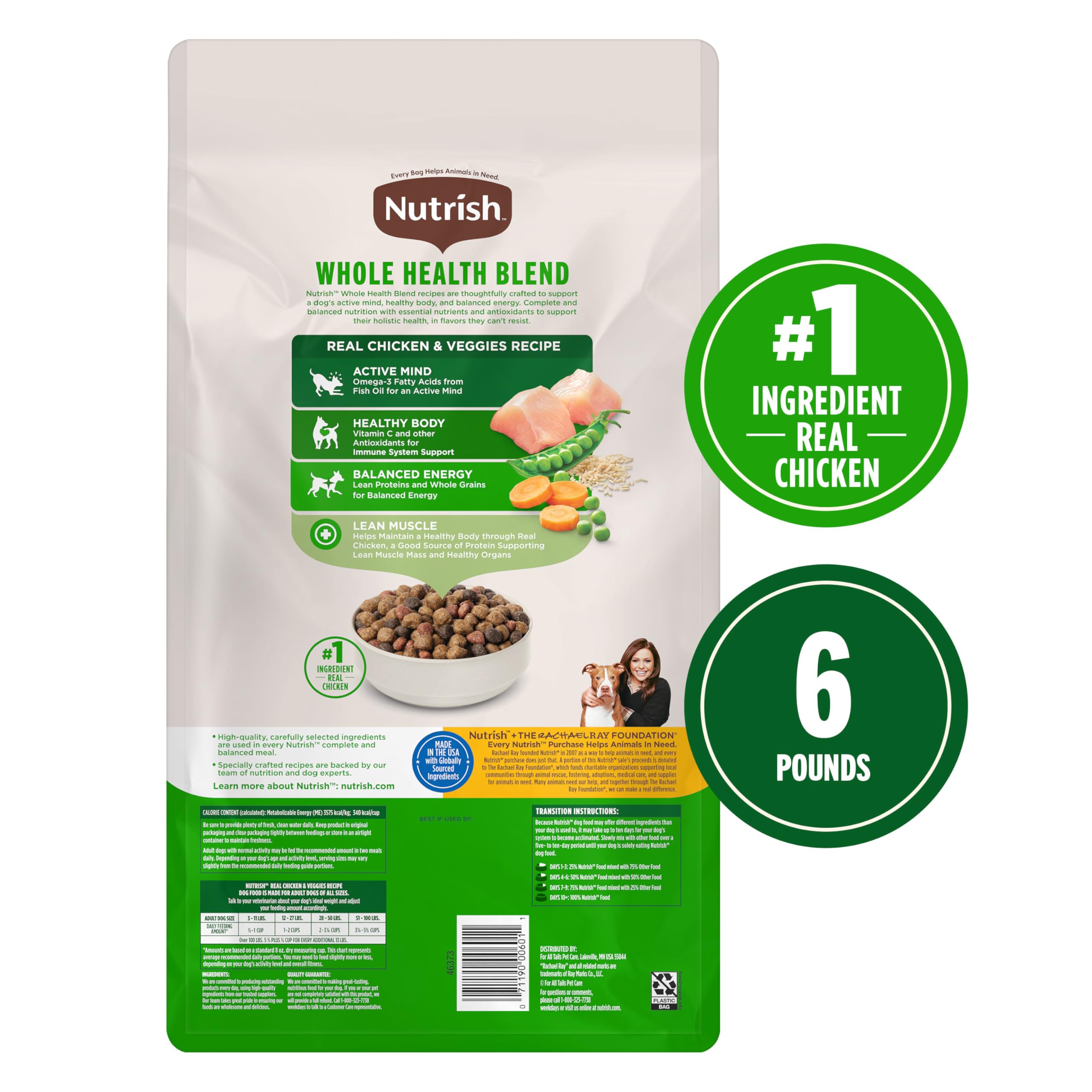 Nutrish main servant croquettes dans un bol pour portion contrôlée