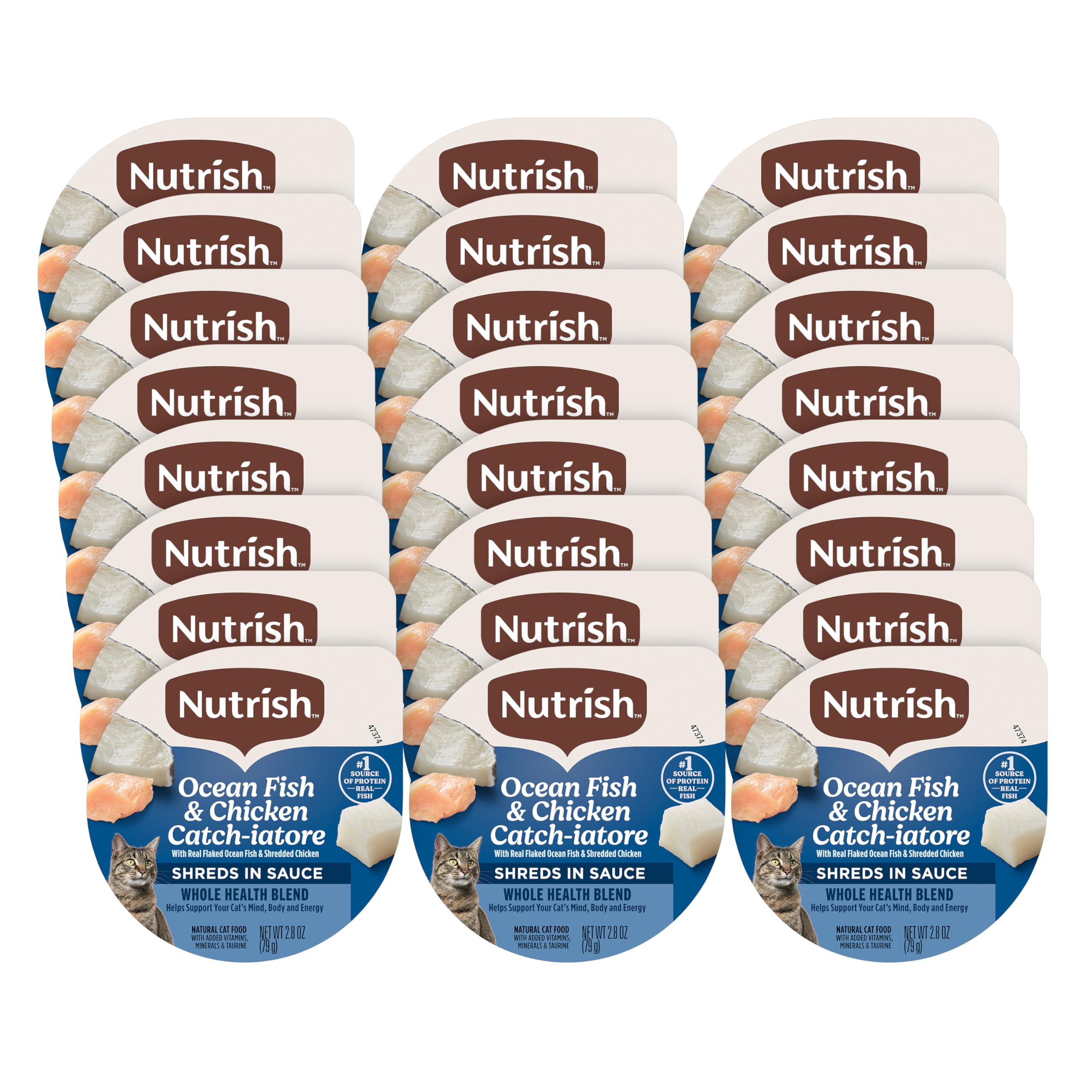 nutrish emballage avant 24 coupelles présentant la marque et variété nutritive