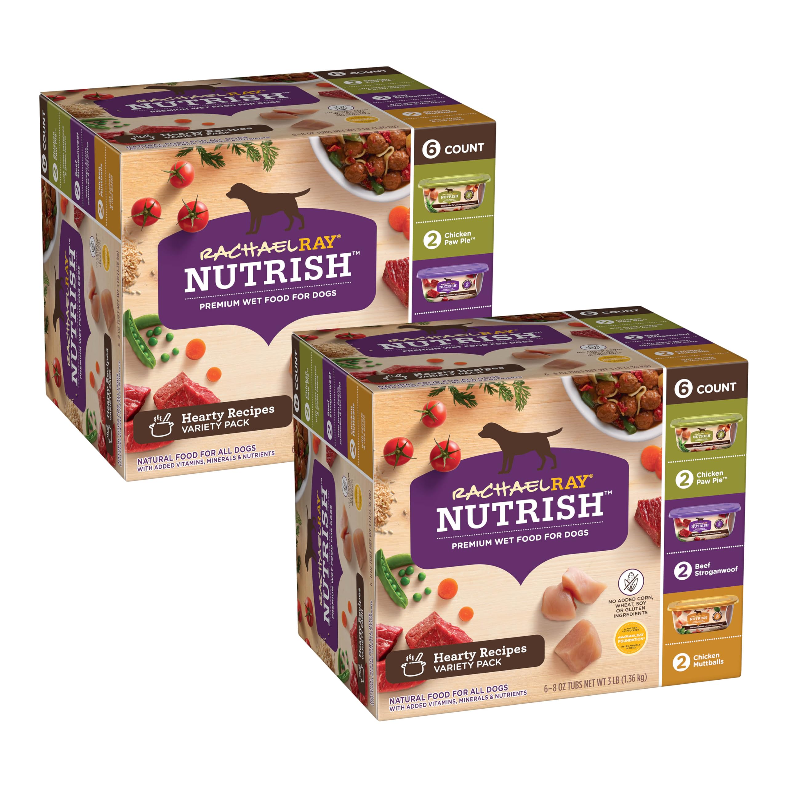 Nutrish paquet 12 barquettes devant montre commodité pour repas variés
