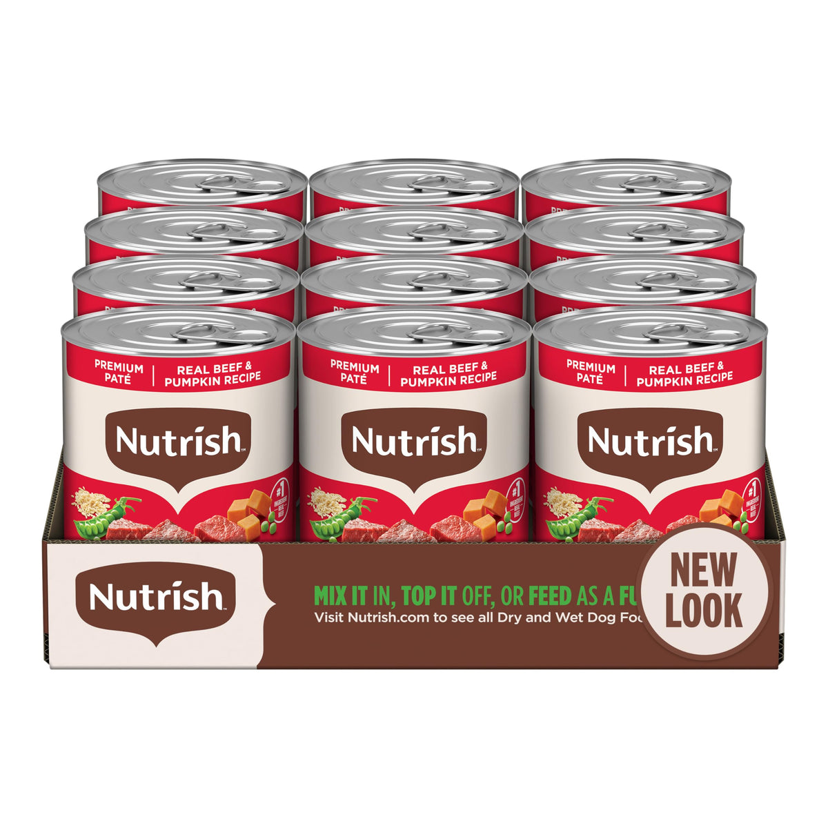 Nutrish boîte face montrant l’étiquette et l’emballage attractif pour choix éclairé