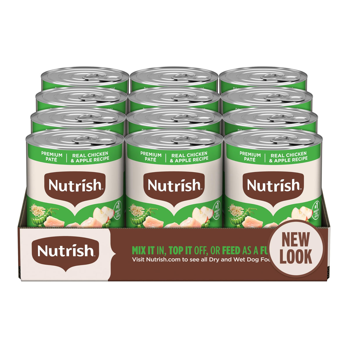 Nutrish pâté avant-boîte montrant emballage attractif et qualité