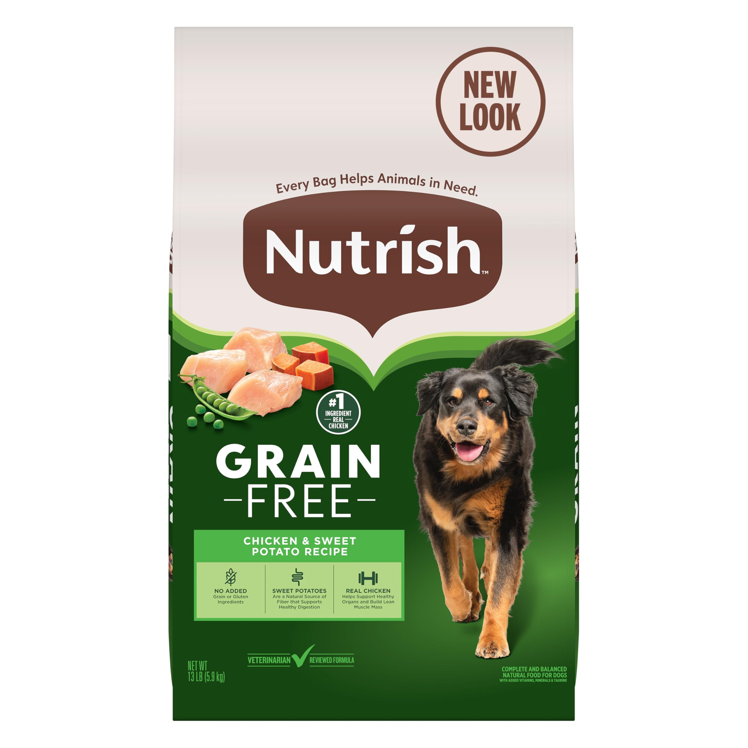 nutrish sac avant présentation montrant l’emballage et bénéfice clarté des ingrédients