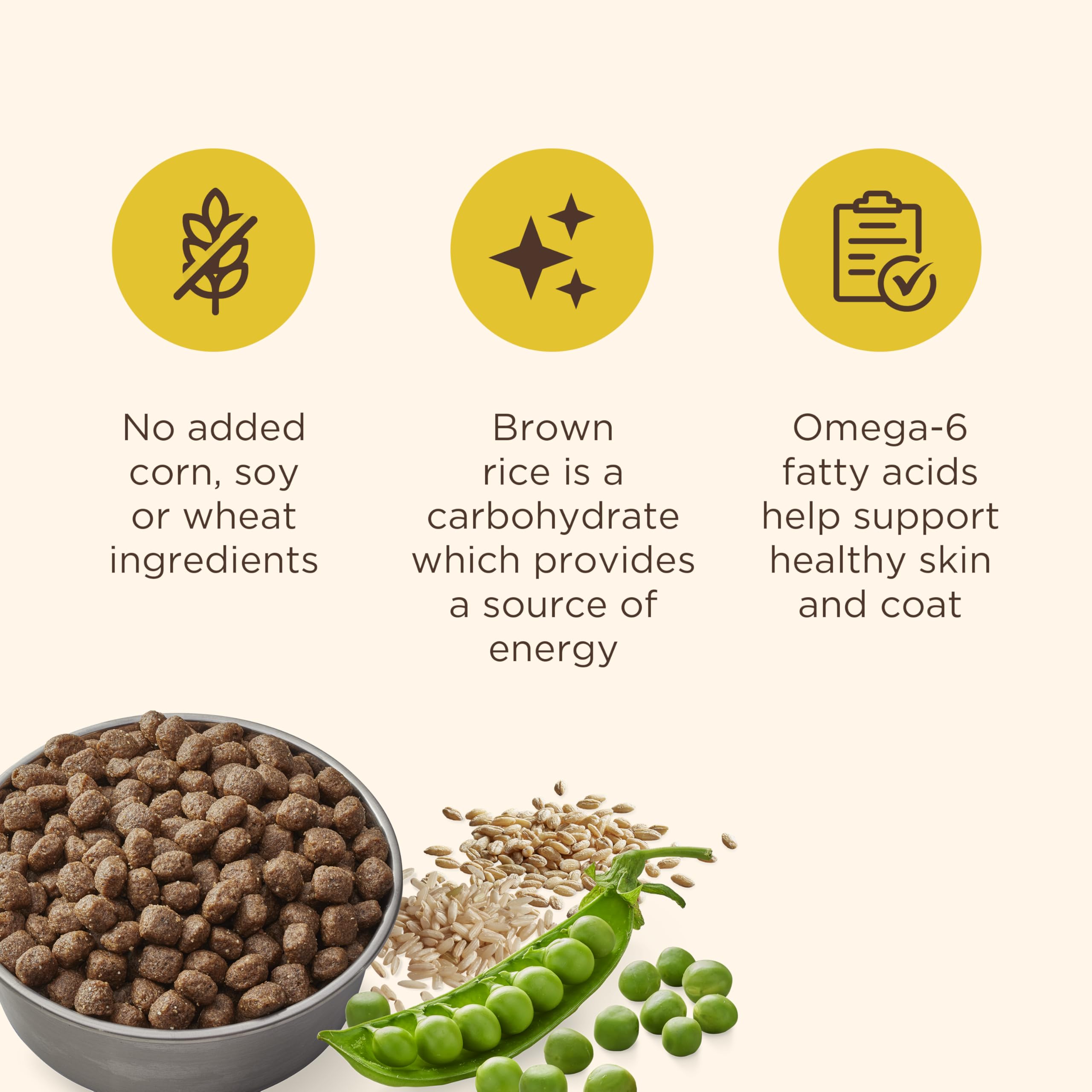 Nutrish sachet ouvert montrant l'aspect des croquettes pour vérification visuelle