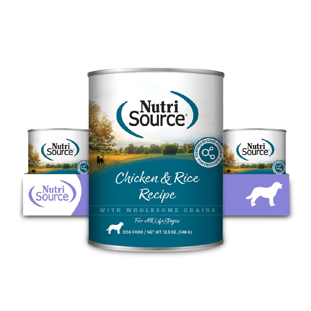 NutriSource boîte ouverte montrant la pâtée au poulet, appétence renforcée