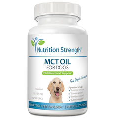 Nutrition Strength bouteille avant montrant le flacon de 90 softgels et un design lisible