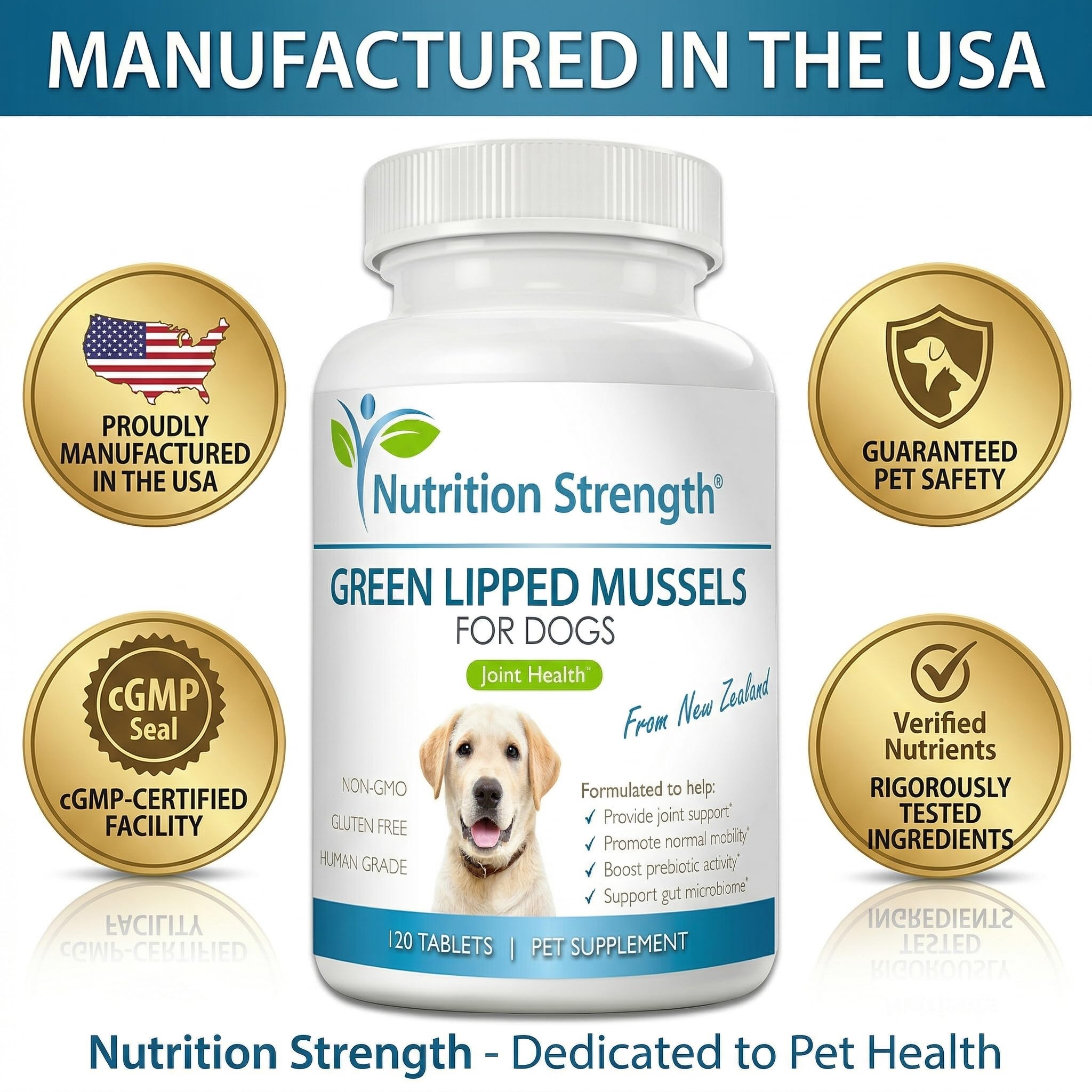 Nutrition Strength chien acceptant un comprimé comme friandise